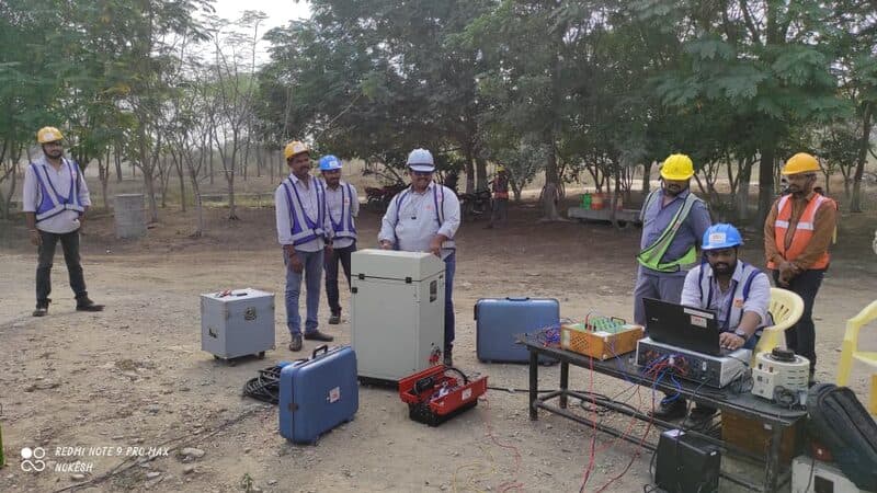 SDES on-site calibration team at a client substation